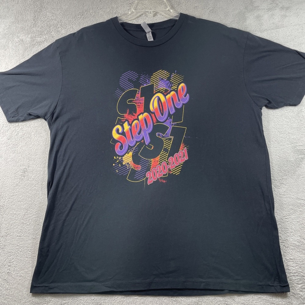 2021 Step One Shirt Adult 3XL Black Graphic Tee Band Short Sleeve